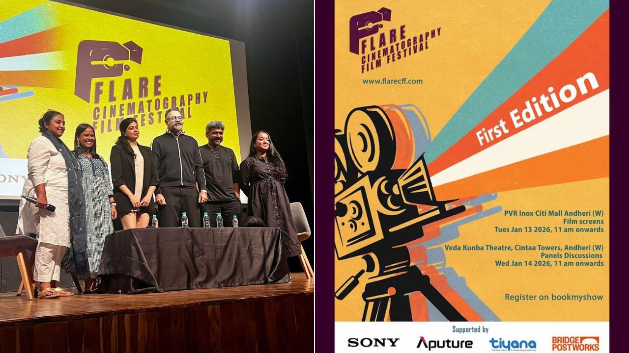 Pooja Gupte, Aparna Purohit, Subhadra Mahajan, Siddharth Meer,Swapnil Sonawane, Archana Boharde | A poster of the Flare Cinematography Film Festival