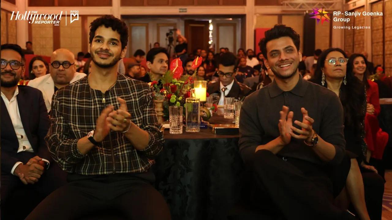 Ishaan Khatter and Vishal Jethwa with the team of 'Homebound' at the event