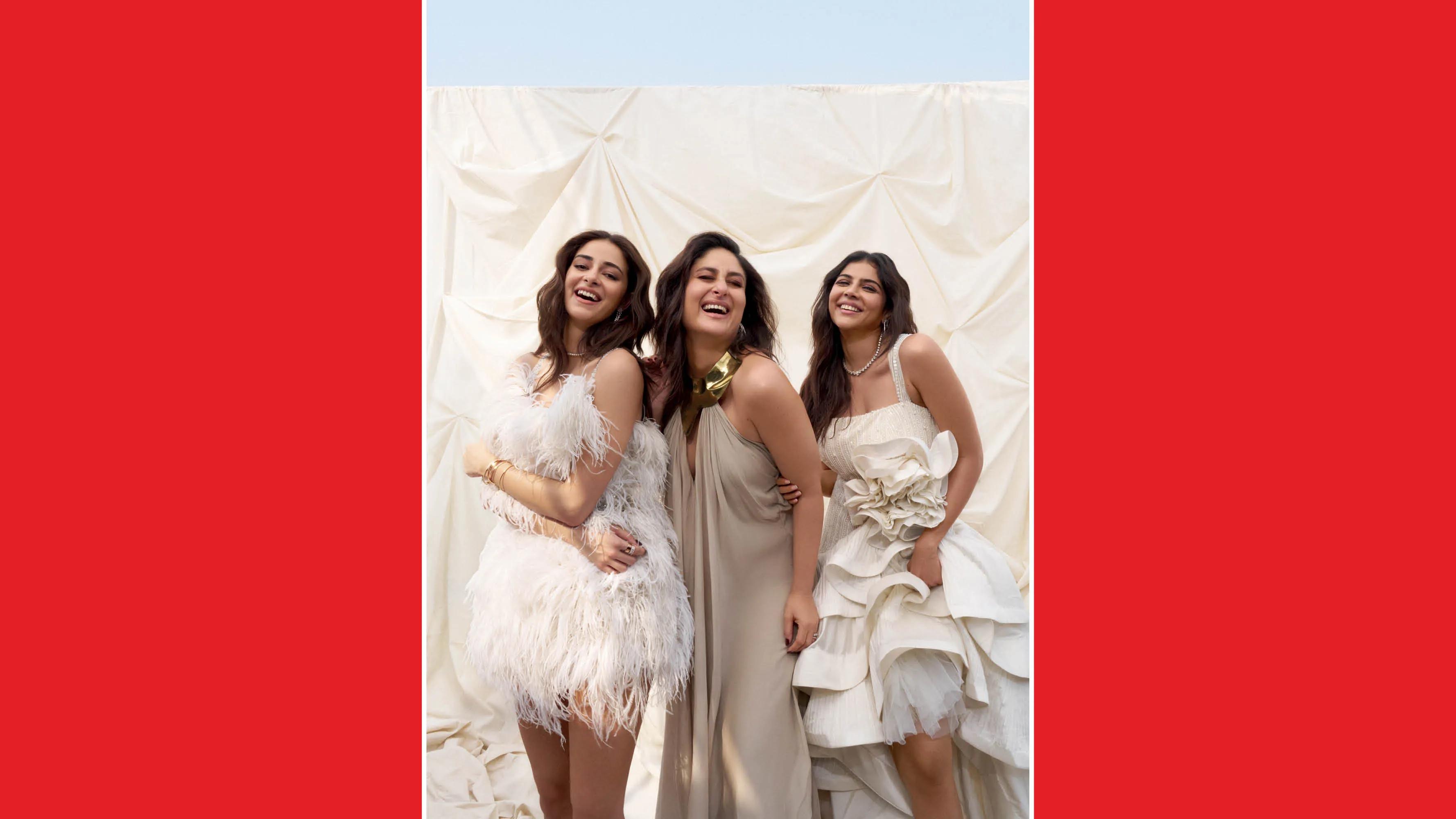 ON PANDAY & PRIYADARSHAN: SHRIYA SOM OUTFIT. ON KAPOOR KHAN: GAURAV GUPTA OUTFIT.