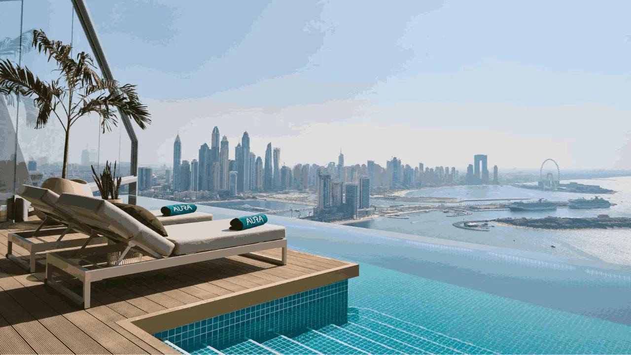 A picture of the Aura SkyPool in Dubai.