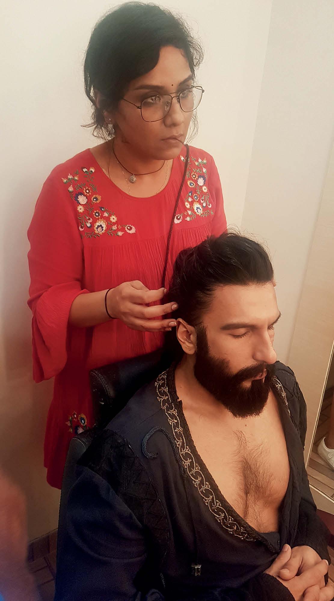 Ranveer Singh with Preetisheel Singh for 'Padmaavat'.