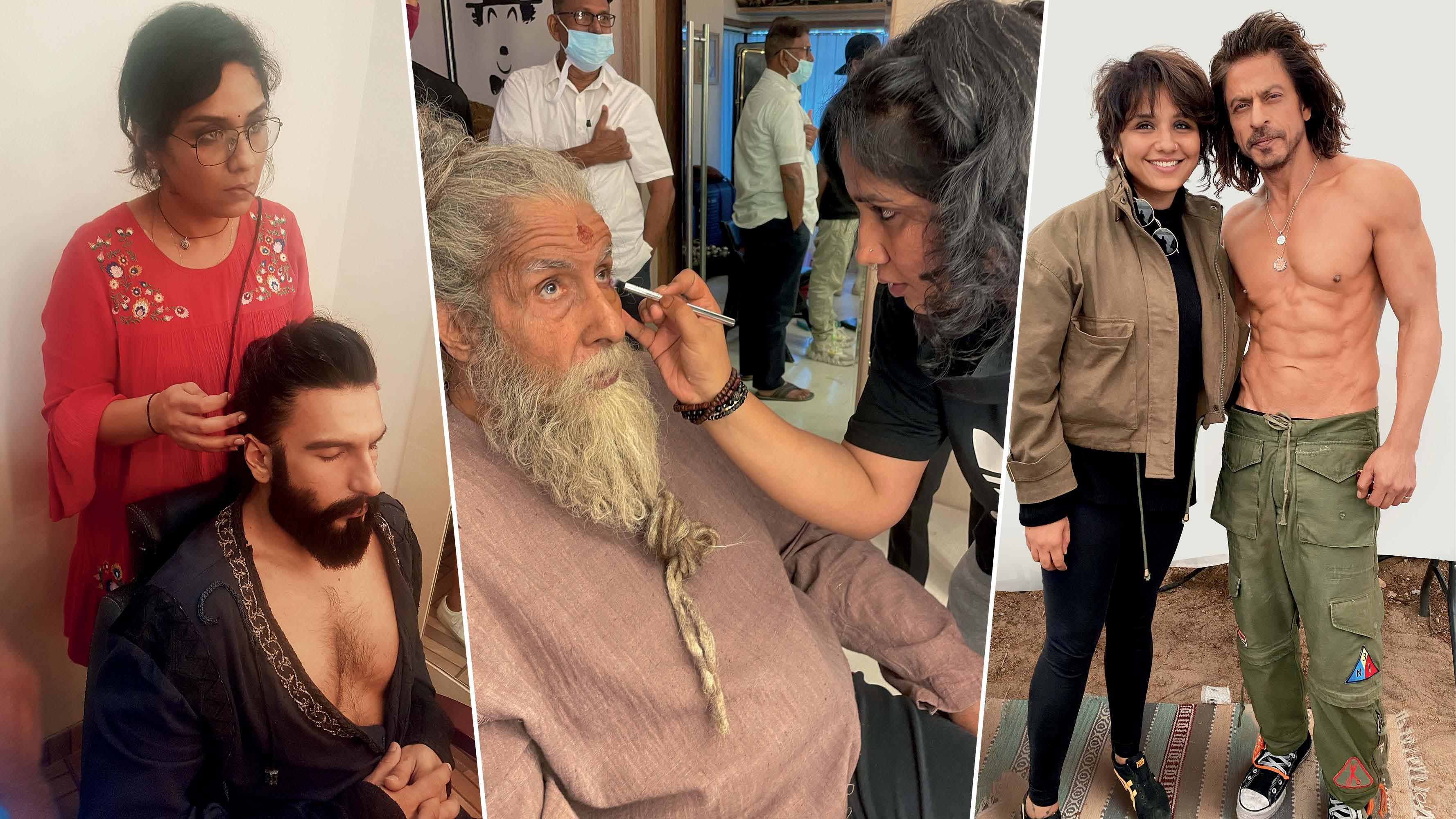 Ranveer Singh, Amitabh Bachchan and Shah Rukh Khan with Preetisheel Singh.