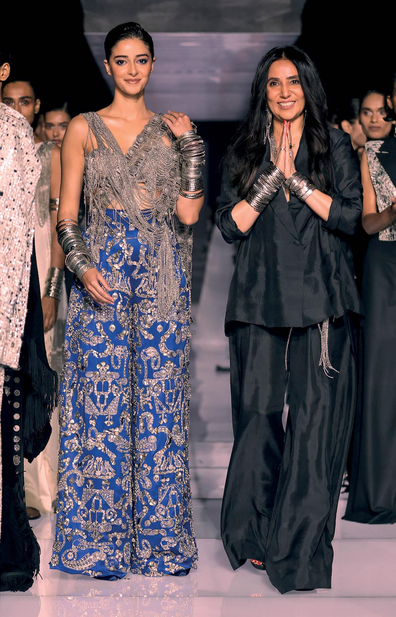 Khanna with showstopper Ananya Panday at Lakme Fashion Week 2025.