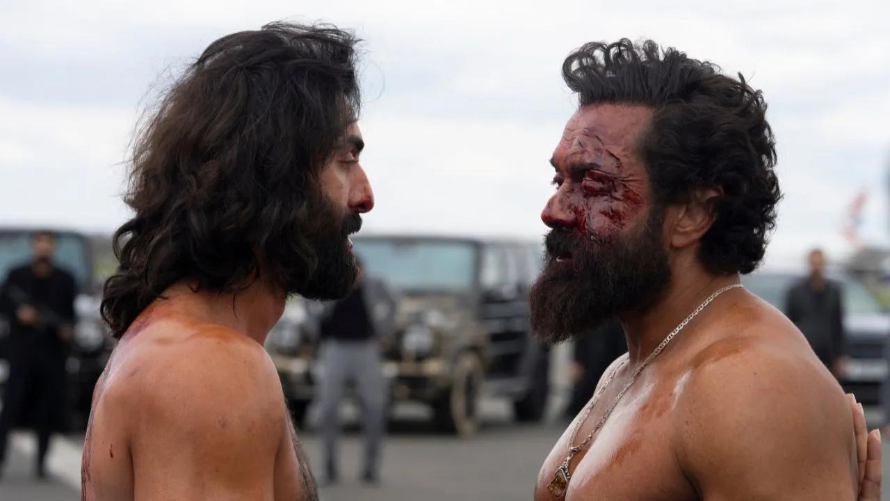 Ranbir Kapoor and Bobby Deol on the set of 'Animal'