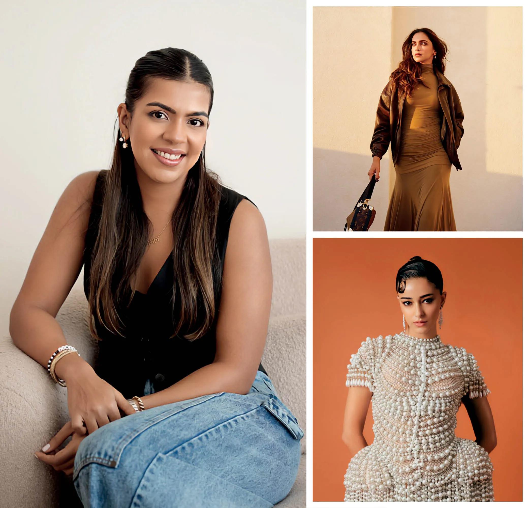 A name synonymous with styling in the Hindi film industry, Priyanka Kapadia works with actors such as Deepika Padukone (top left) and Ananya Panday (below, left) most often.