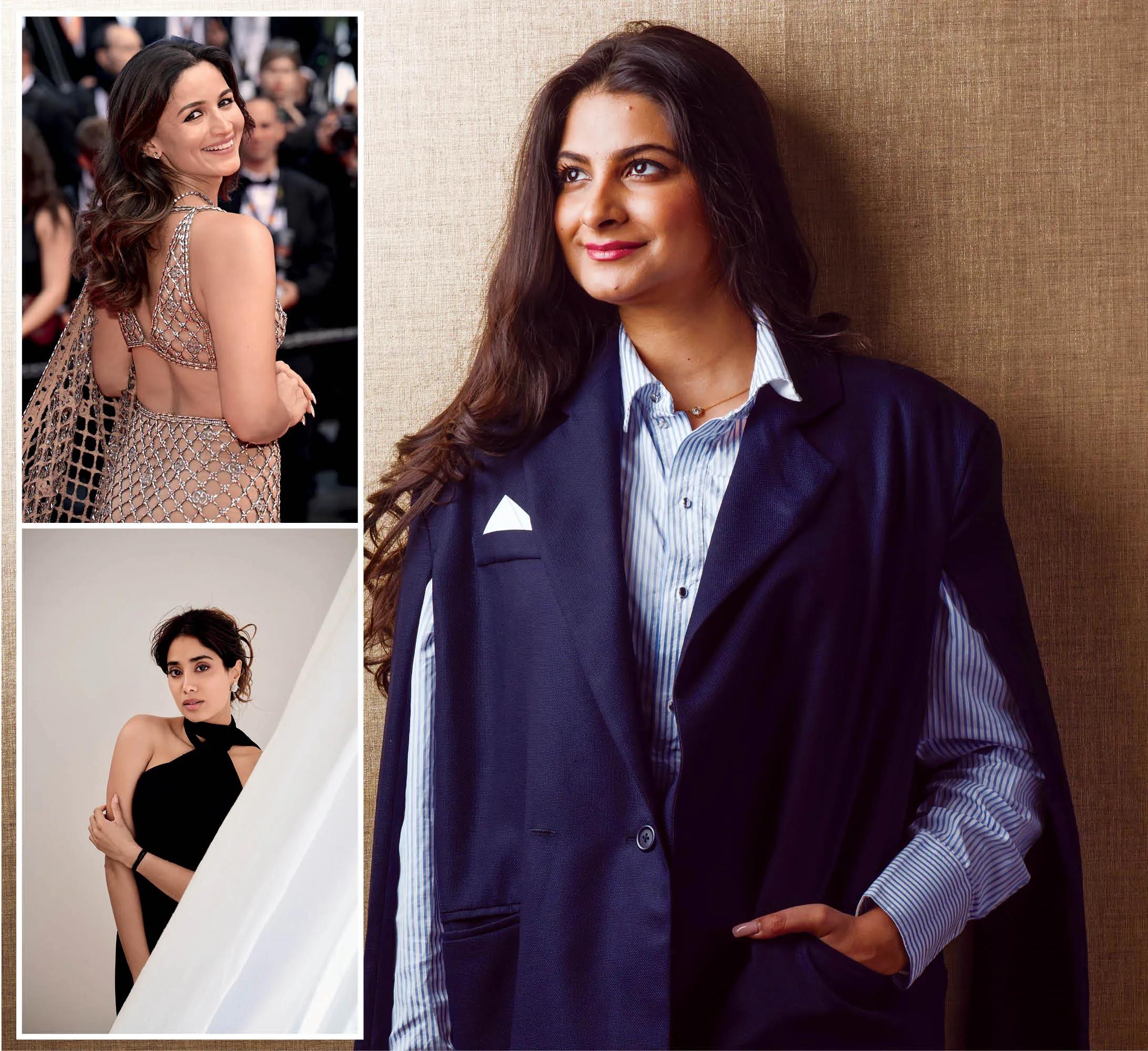 To be styled by Rhea Kapoor is a milestone many hope to reach. Pictured here are two of her regular clients, Alia Bhatt (left) and Janhvi Kapoor (below).