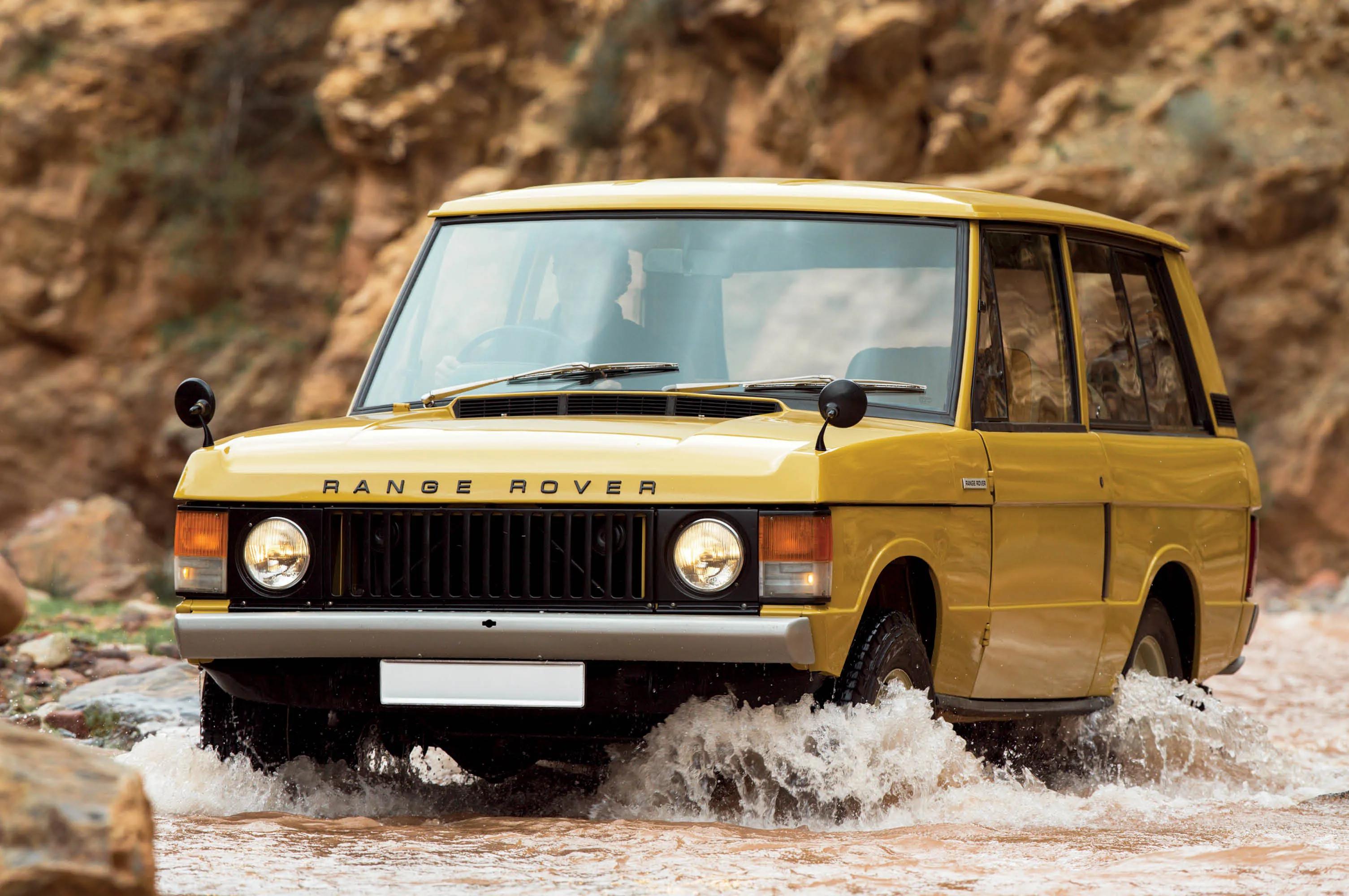 The 1970 Classic Range Rover in Bahama Gold.