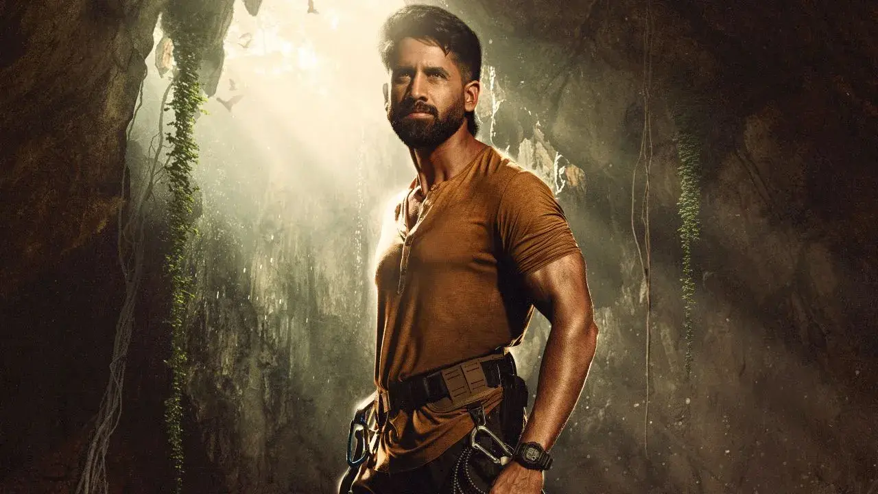 Naga Chaitanya in a still from Vrushakarma
