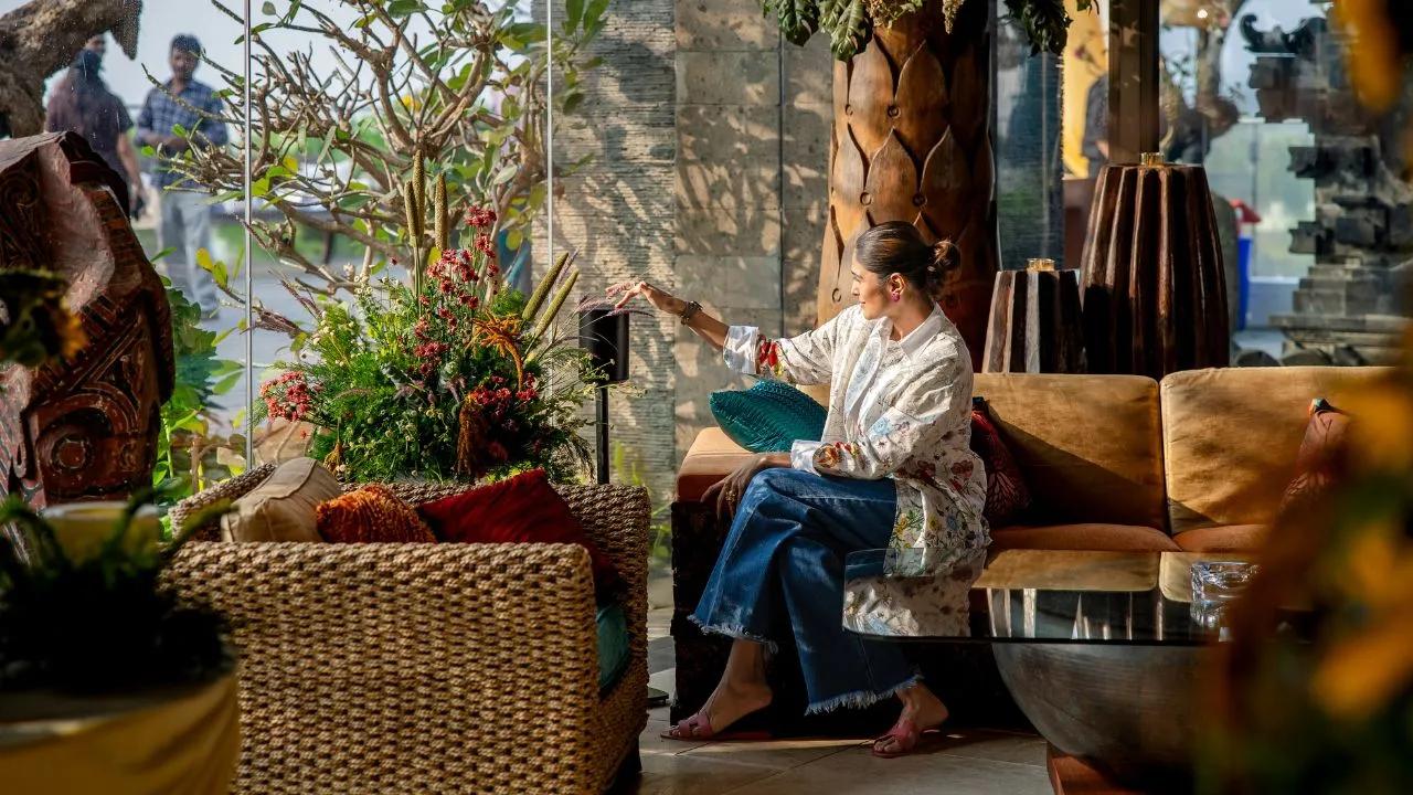 Poorna Patel-Soni using her Sonos sound-system