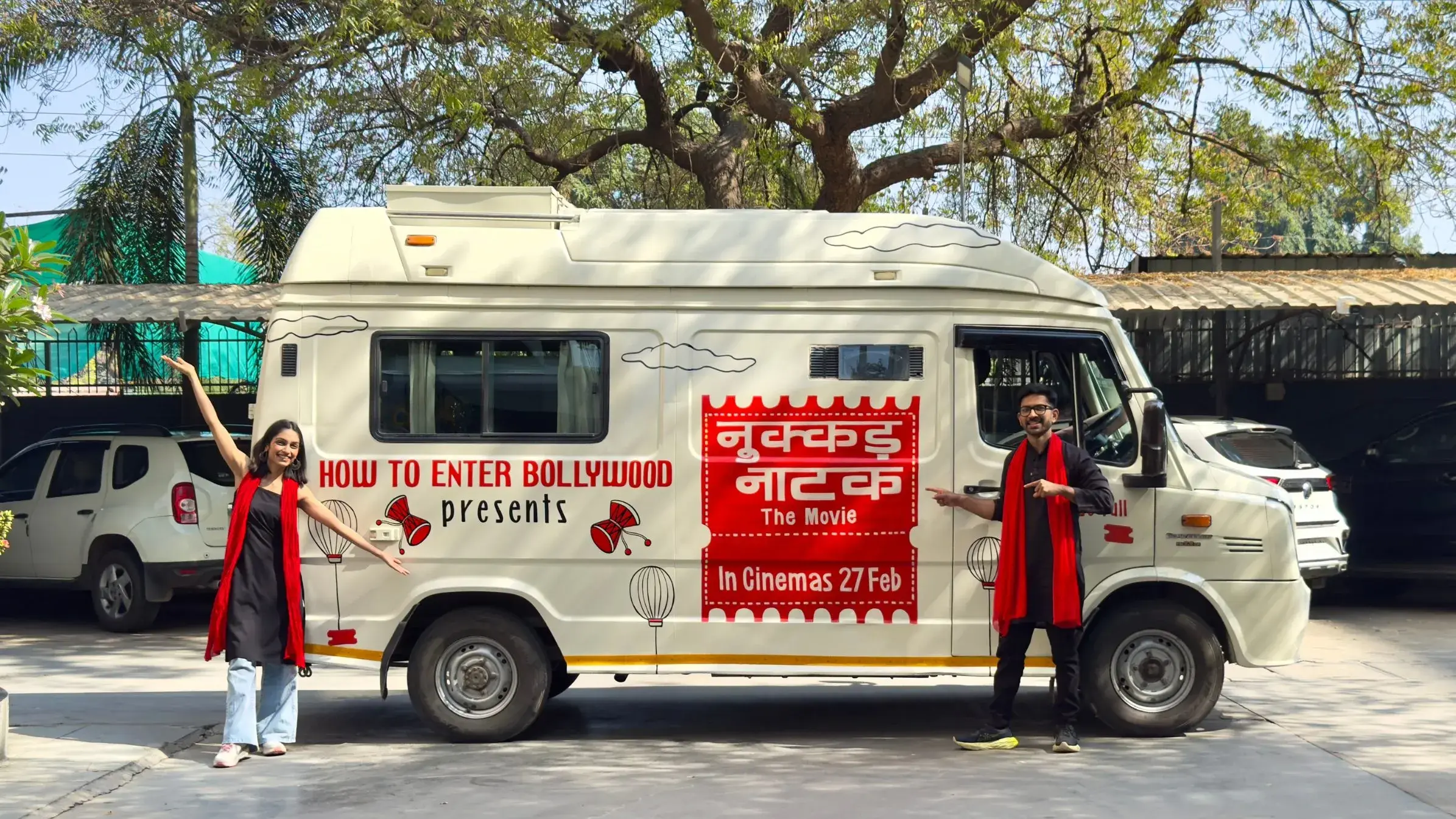 The caravan of the 'Nukkad Natak' team