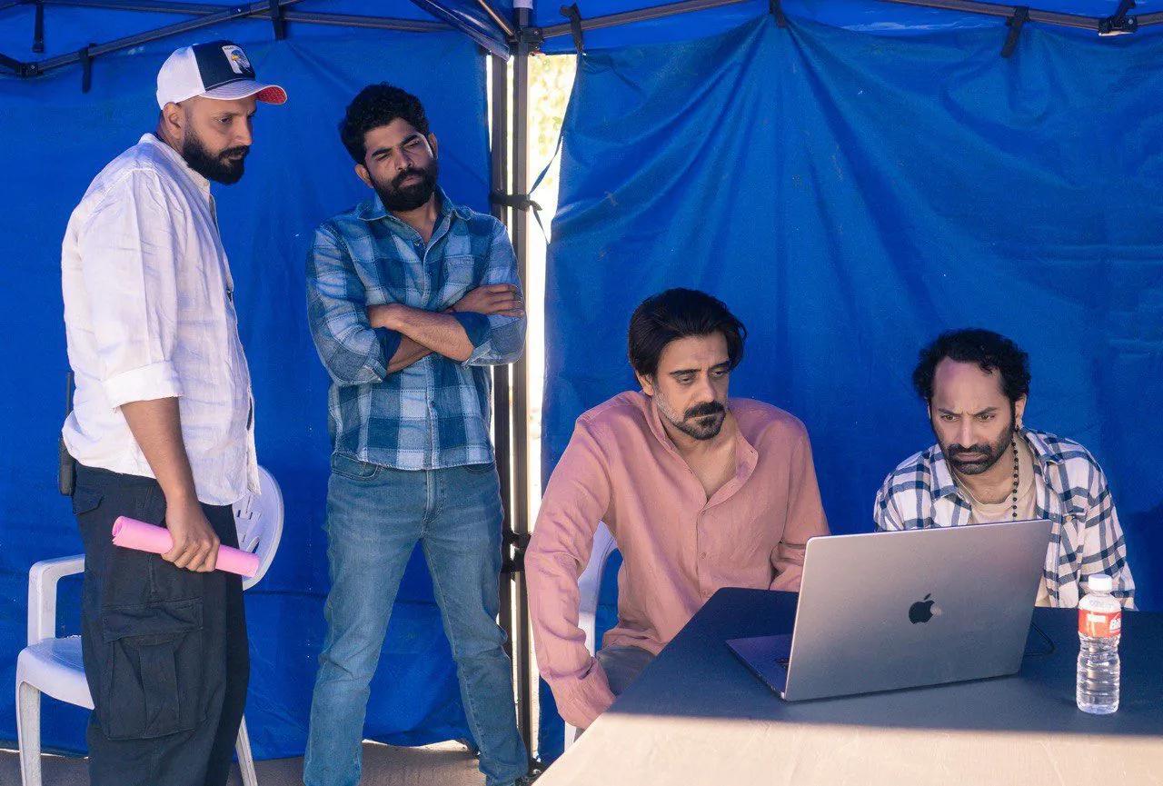 Shashank Yeleti, Saurabh Sachdeva and Fahadh Faasil on the sets of 'Don’t Trouble The Trouble’