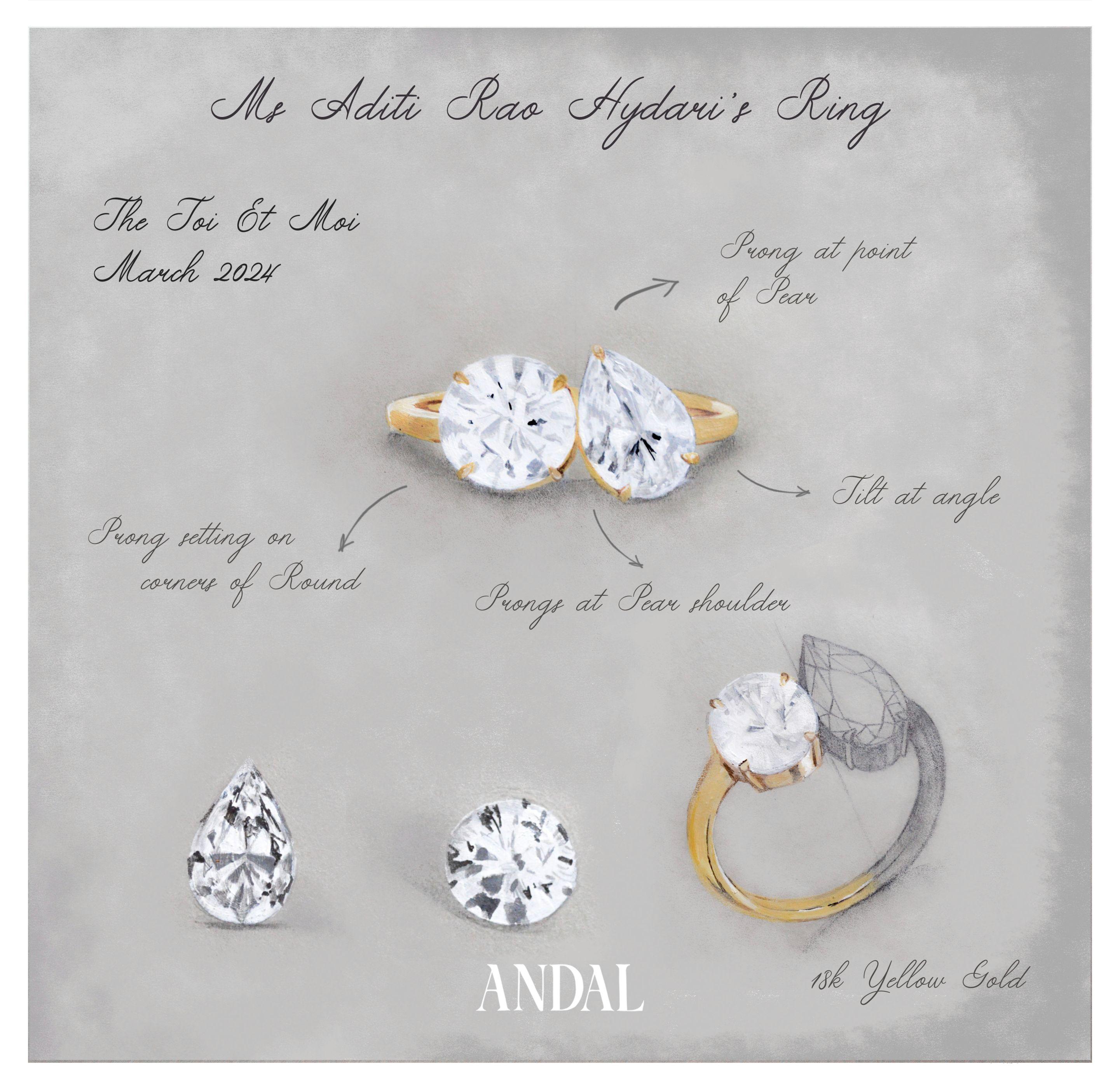 Aditi Rao Hydari's toi et moi ring