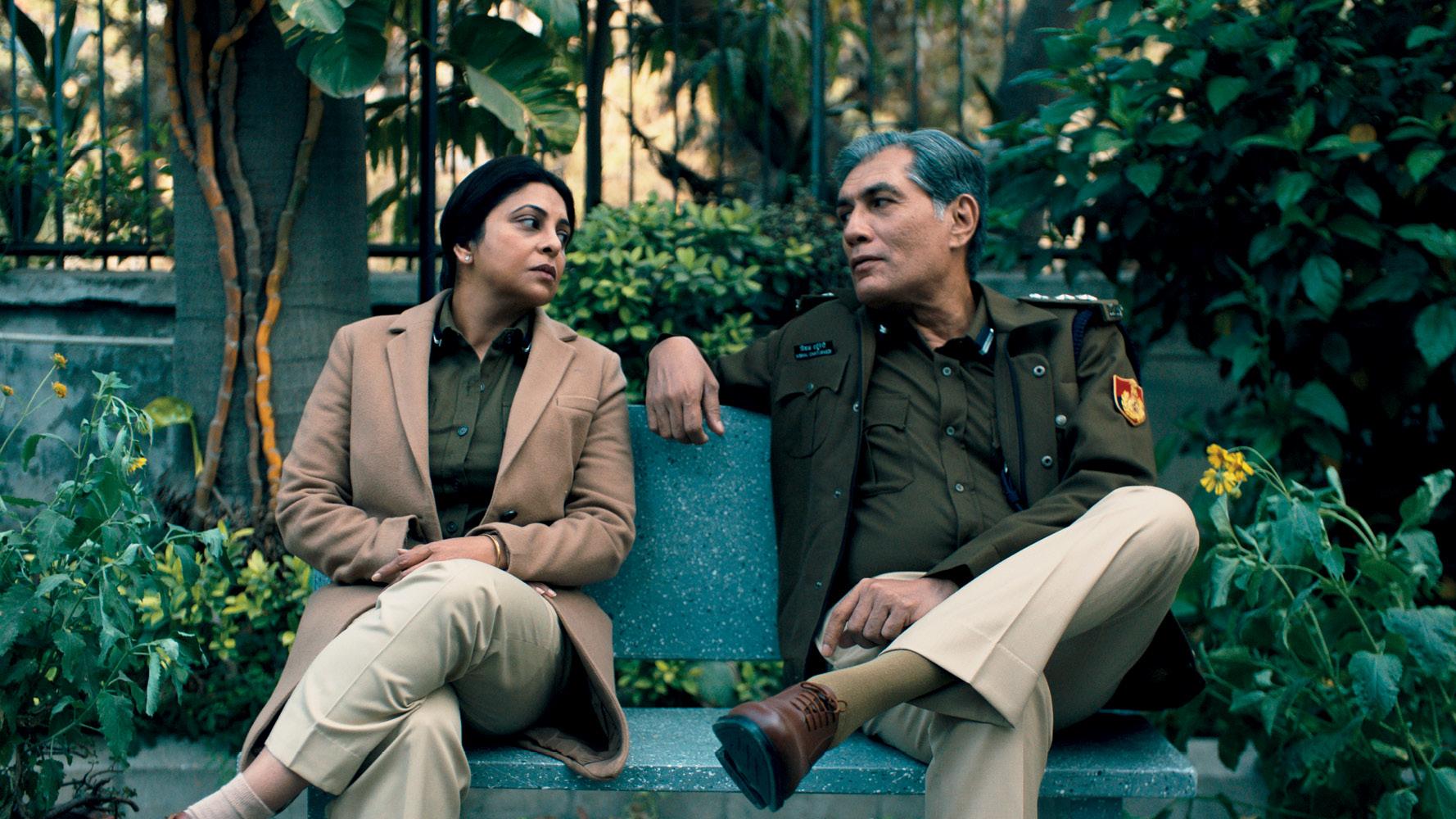 Shefali Shah with Denzil Smith in a still from 'Delhi Crime'.